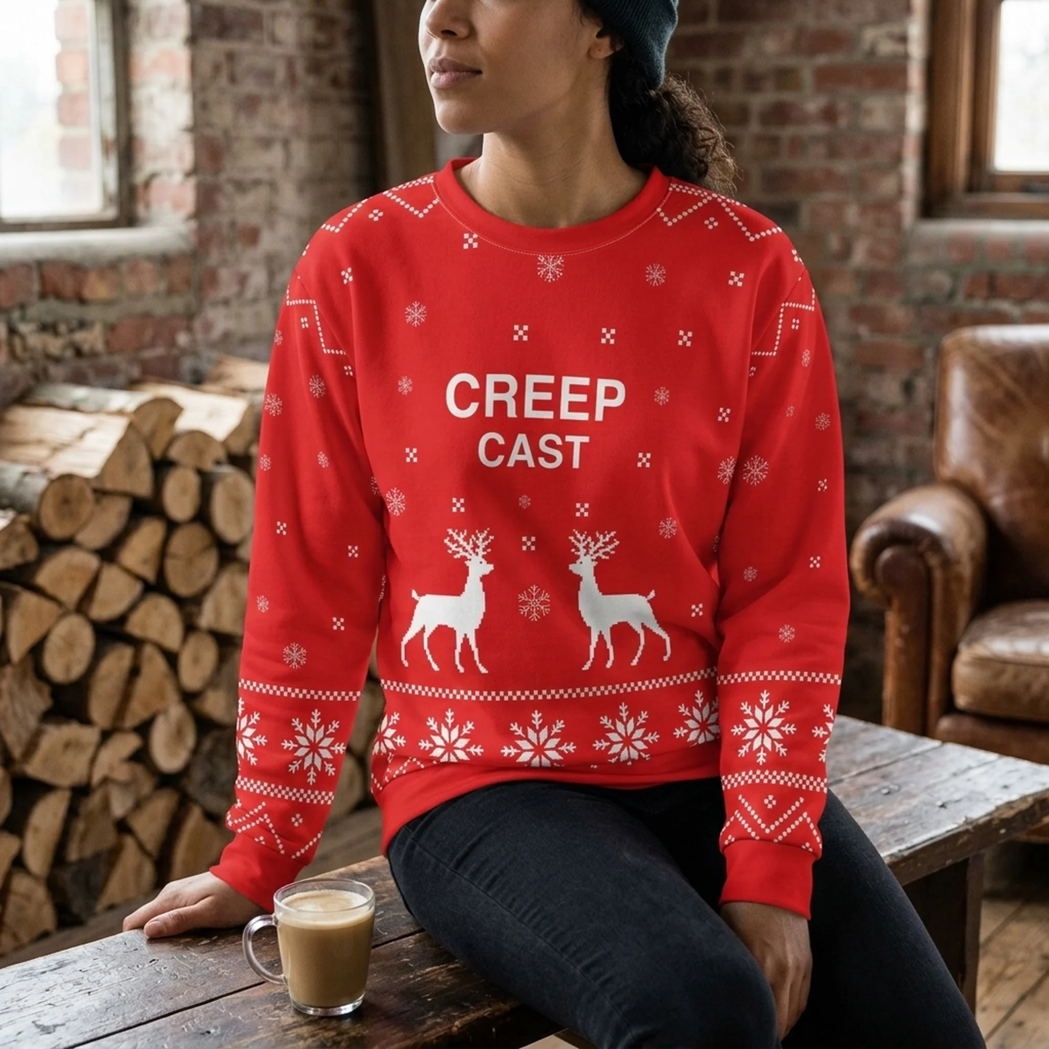 Creep Cast Unisex Sweatshirt (AOP) - lifestyle shot