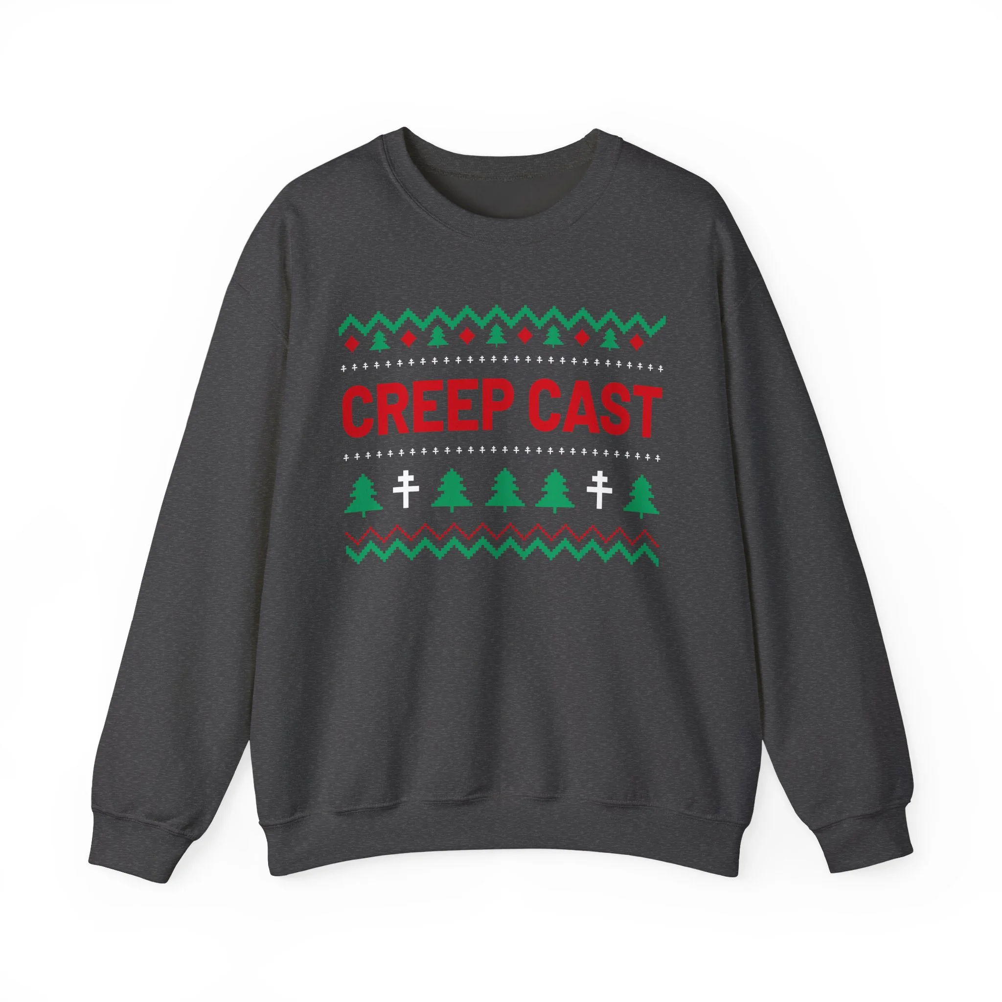 Detailed craftsmanship perspective 10 of the Creep Cast Heavy Crewneck Sweatshirt - Creep Cast Merch