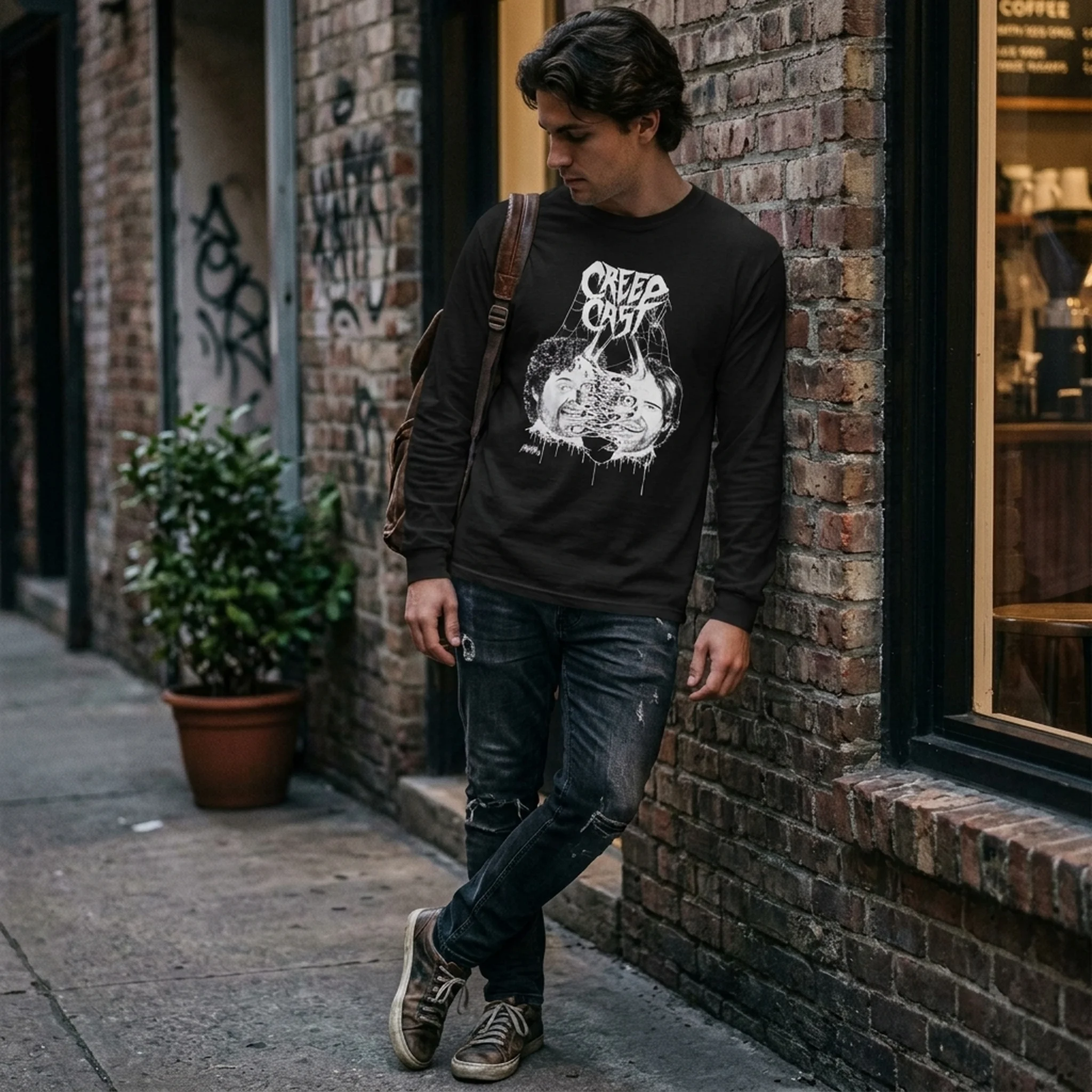 Creepcast Faces Unisex Ultra Cotton Long Sleeve Tee - lifestyle shot