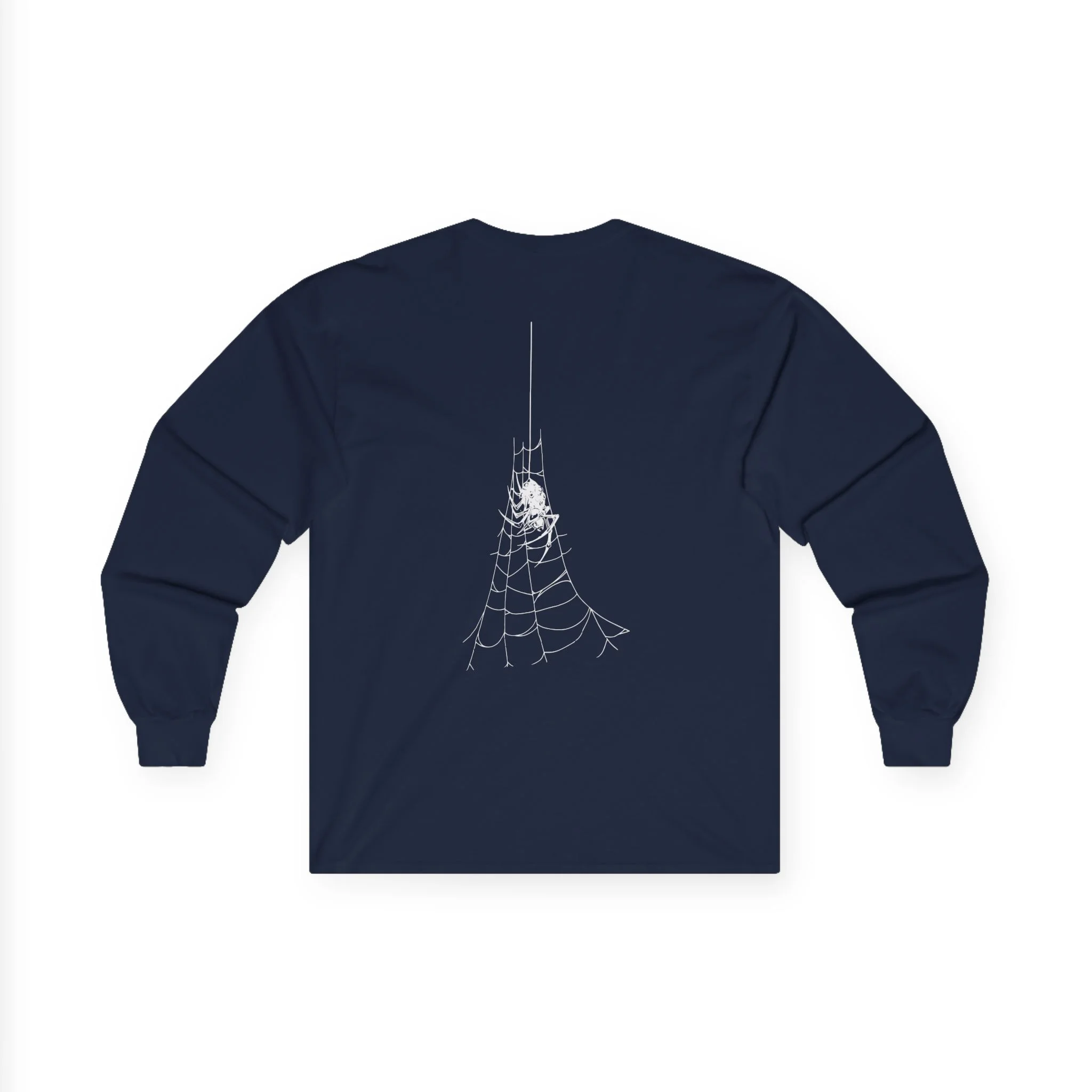 Lifestyle perspective displaying the relaxed unisex fit of the Creepcast Faces Longsleeve Shirt - Creep Cast Merch