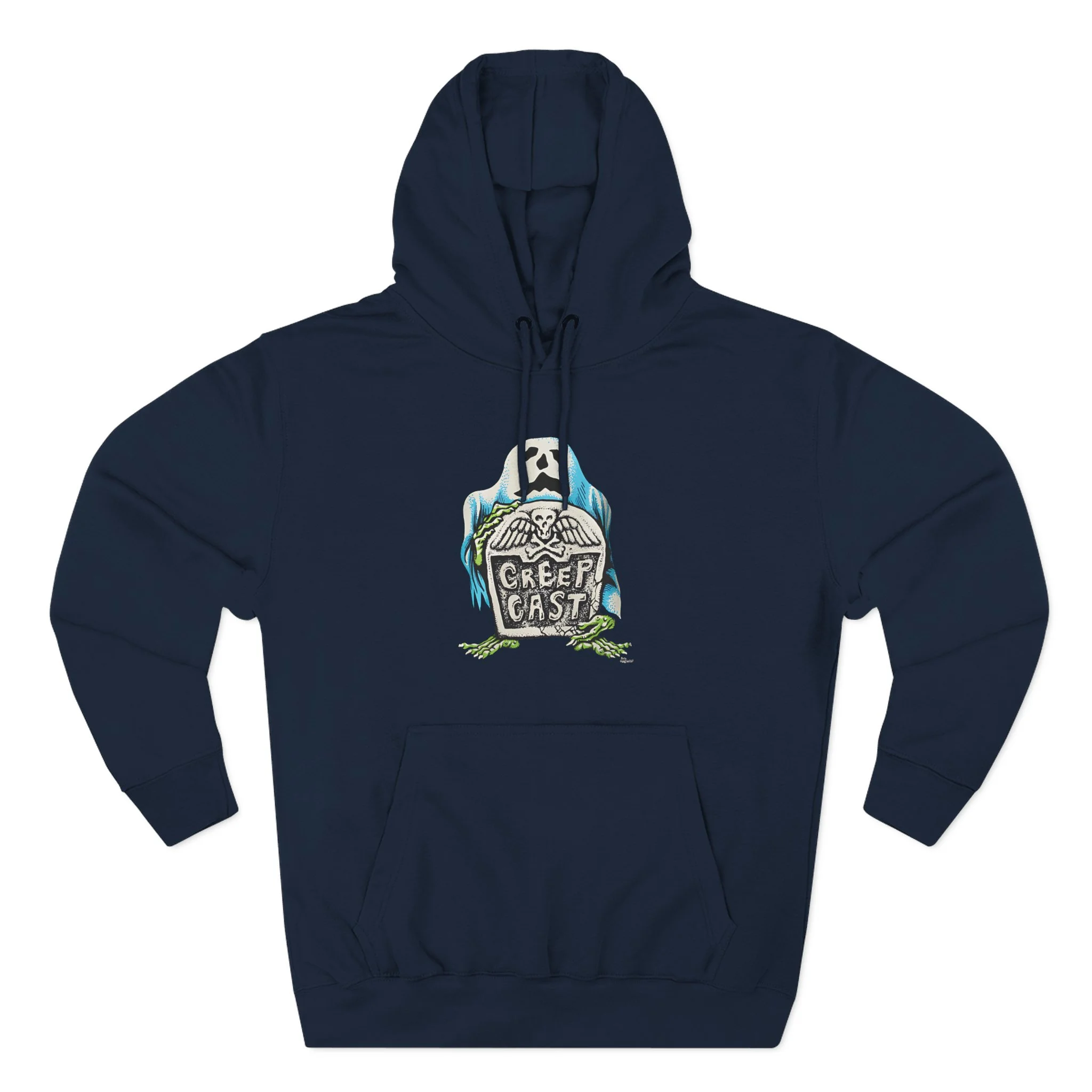 Detailed craftsmanship perspective 10 of the Creepcast Tombstone Fleece Hoodie - Creep Cast Merch