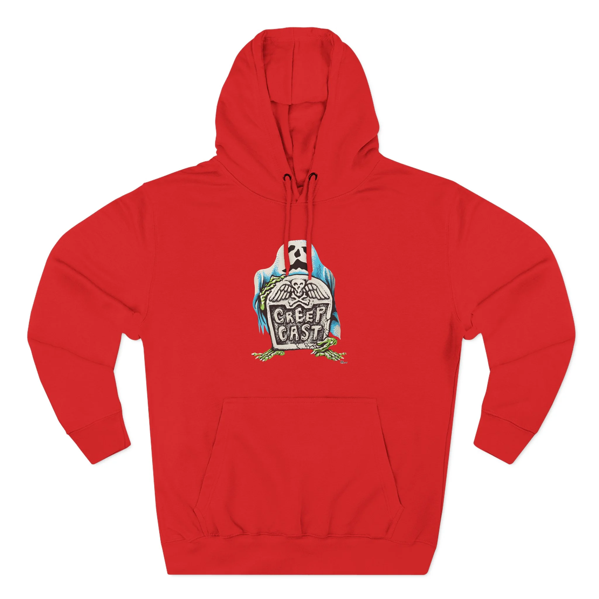 Detailed craftsmanship perspective 12 of the Creepcast Tombstone Fleece Hoodie - Creep Cast Merch