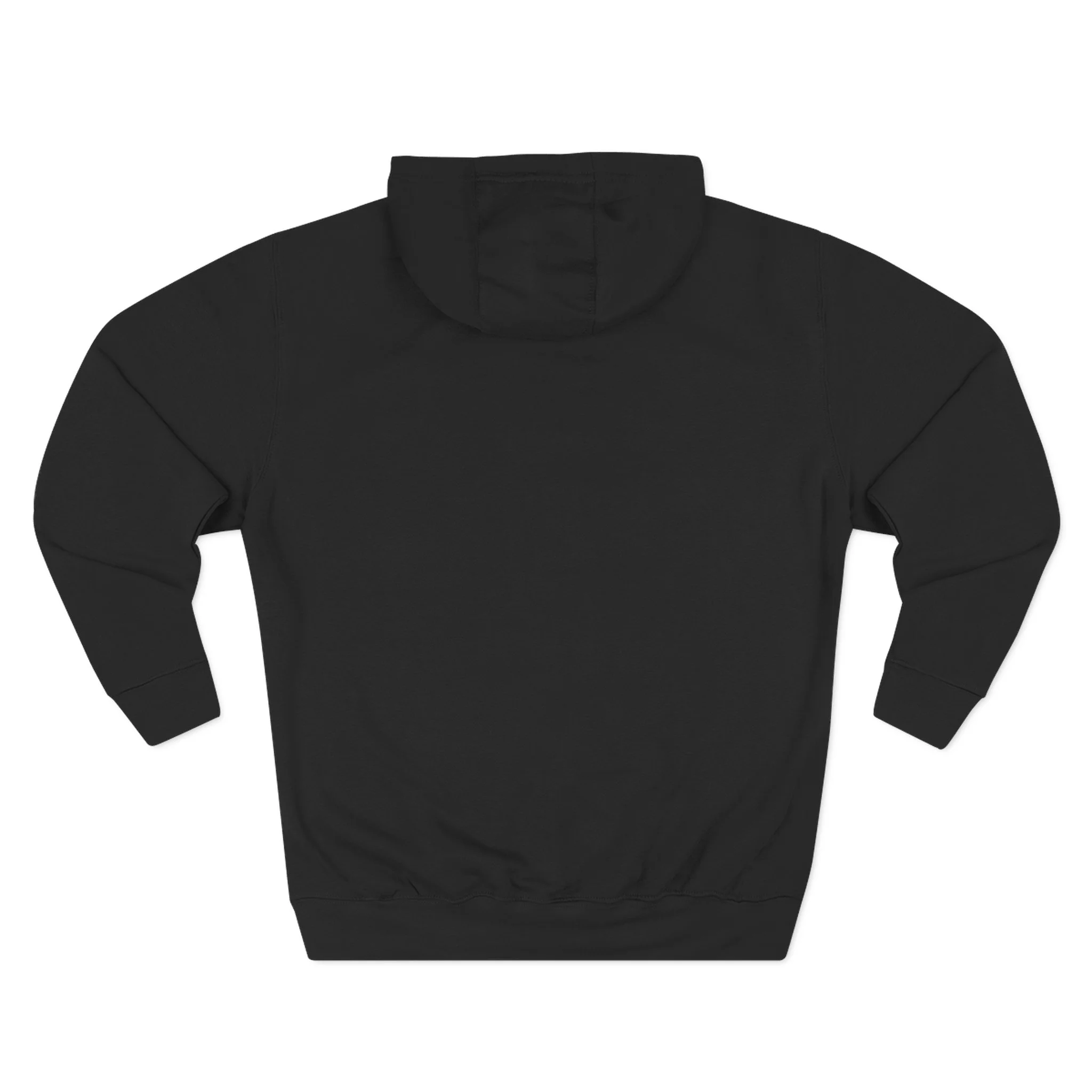 Rear perspective showing the clean back construction and hem of the Creepcast Tombstone Fleece Hoodie - Creep Cast Merch
