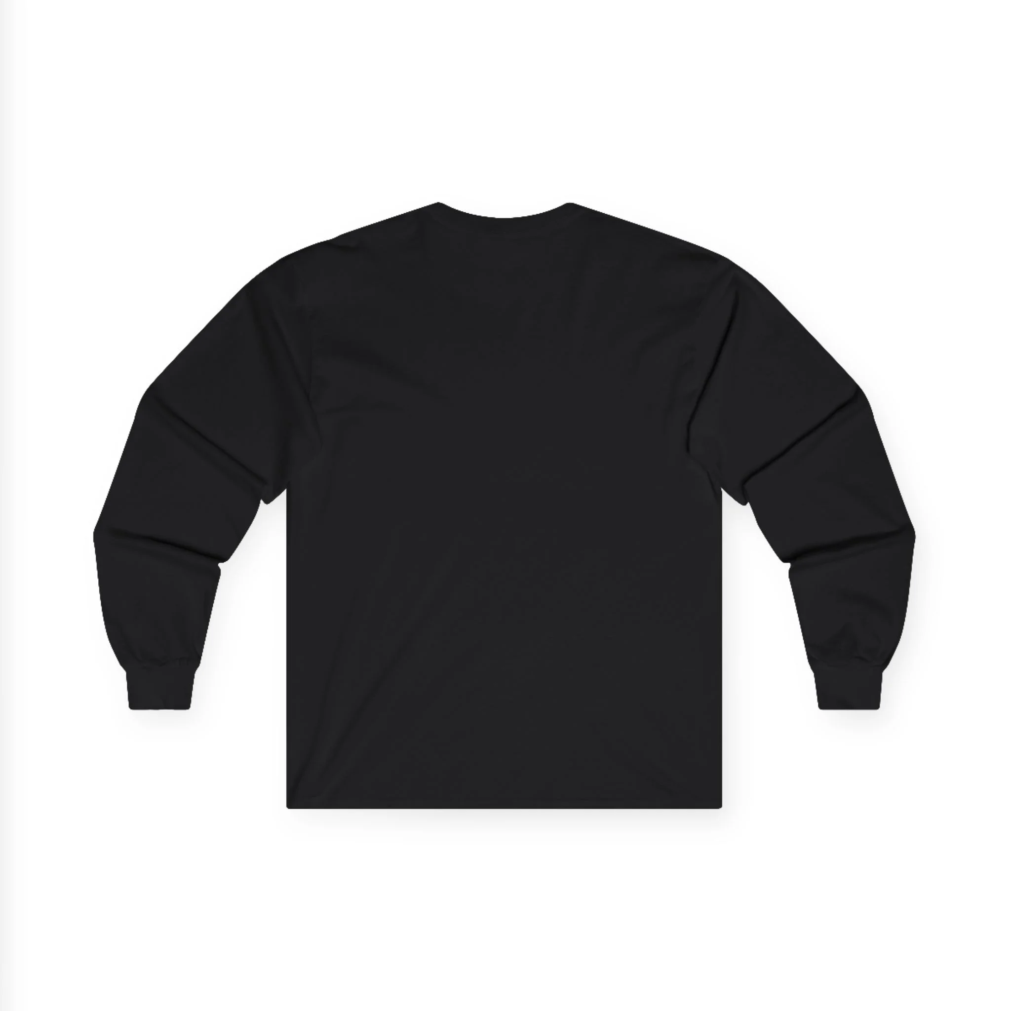 Rear perspective showing the clean back construction and hem of the Creepcast Tombstone Longsleeve Top - Creep Cast Merch
