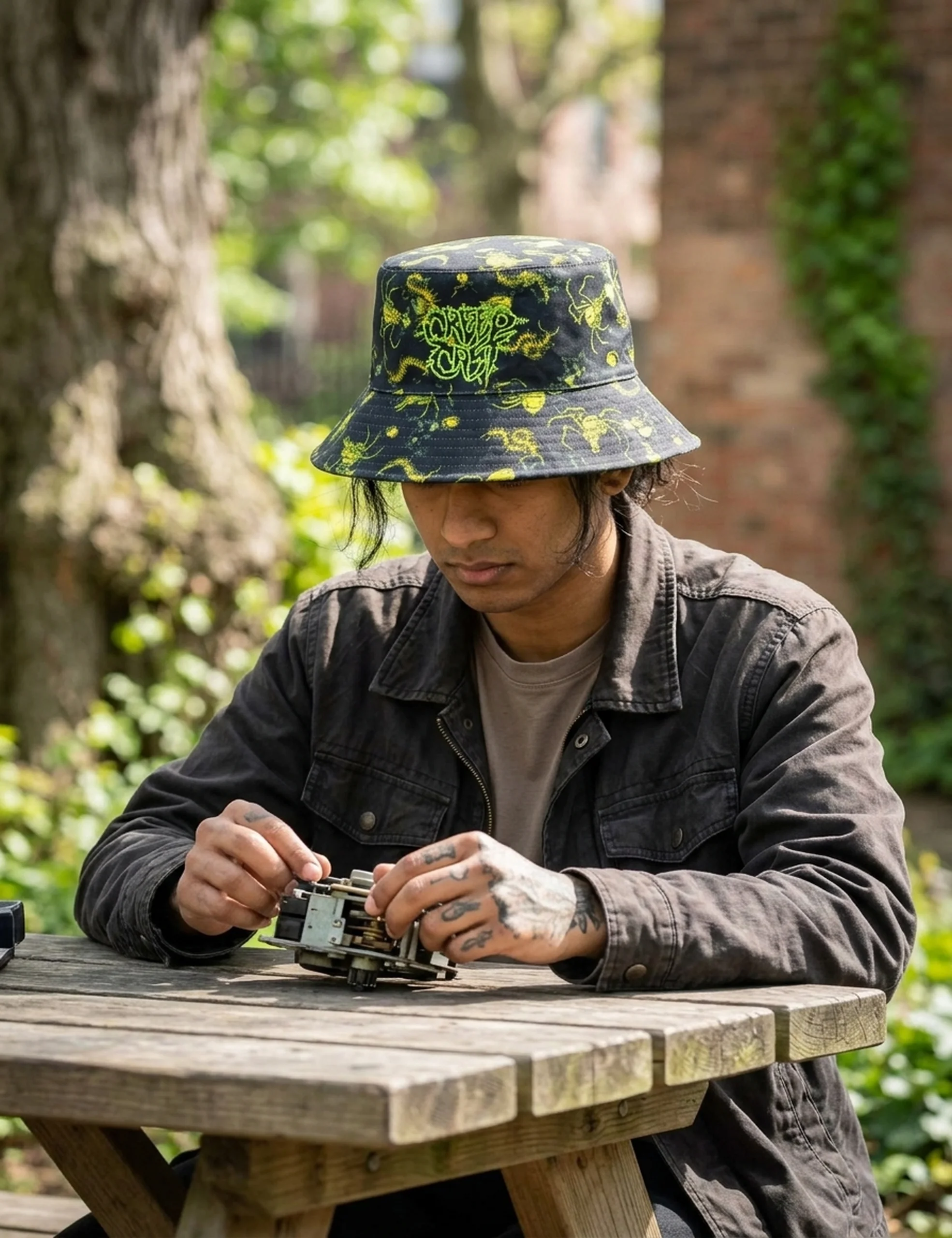 Creepy-Crawlies Brain Bucket (Green) - lifestyle shot