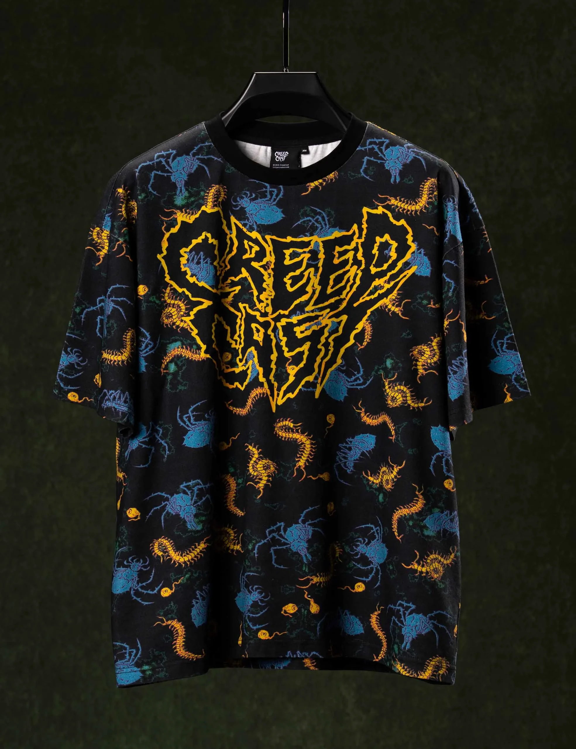 Detailed craftsmanship perspective 9 of the Creepy Crawlies Oversized Tshirt - Creep Cast Merch